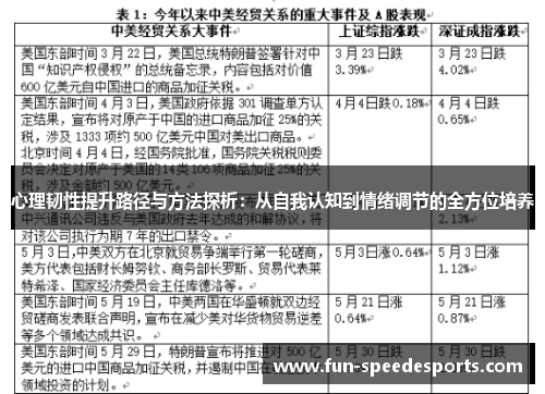 心理韧性提升路径与方法探析：从自我认知到情绪调节的全方位培养