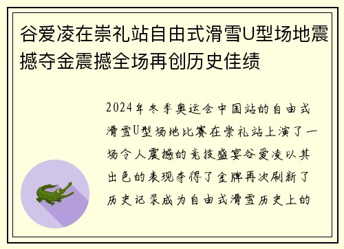 谷爱凌在崇礼站自由式滑雪U型场地震撼夺金震撼全场再创历史佳绩