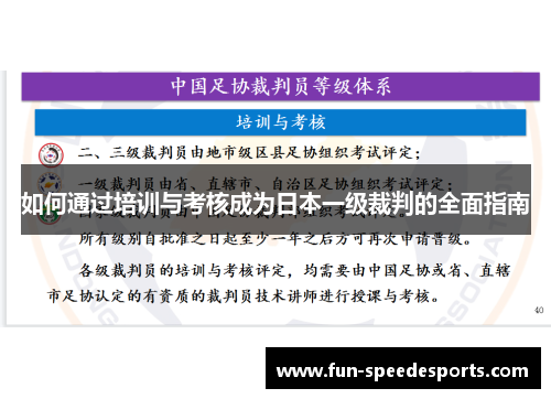 如何通过培训与考核成为日本一级裁判的全面指南
