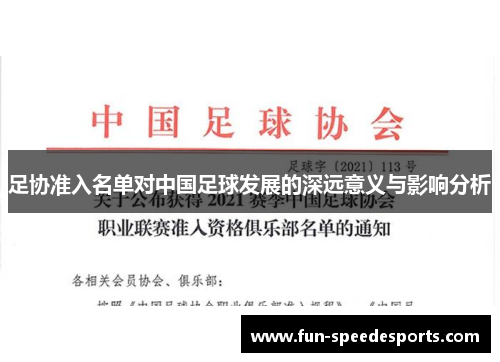足协准入名单对中国足球发展的深远意义与影响分析
